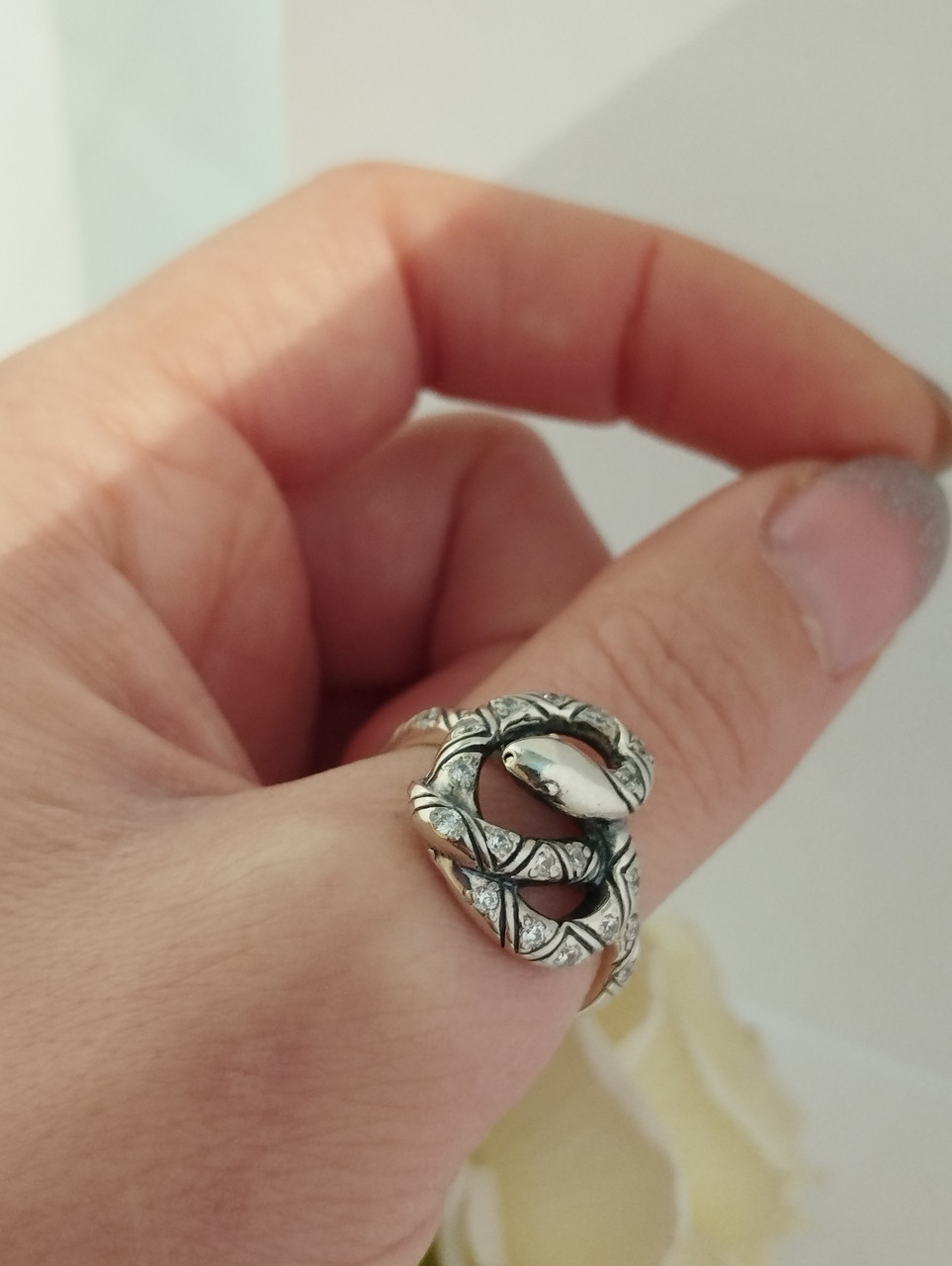 Срібна каблучка змія, серебряное кольцо змея, кольцо змея - Зображення 3