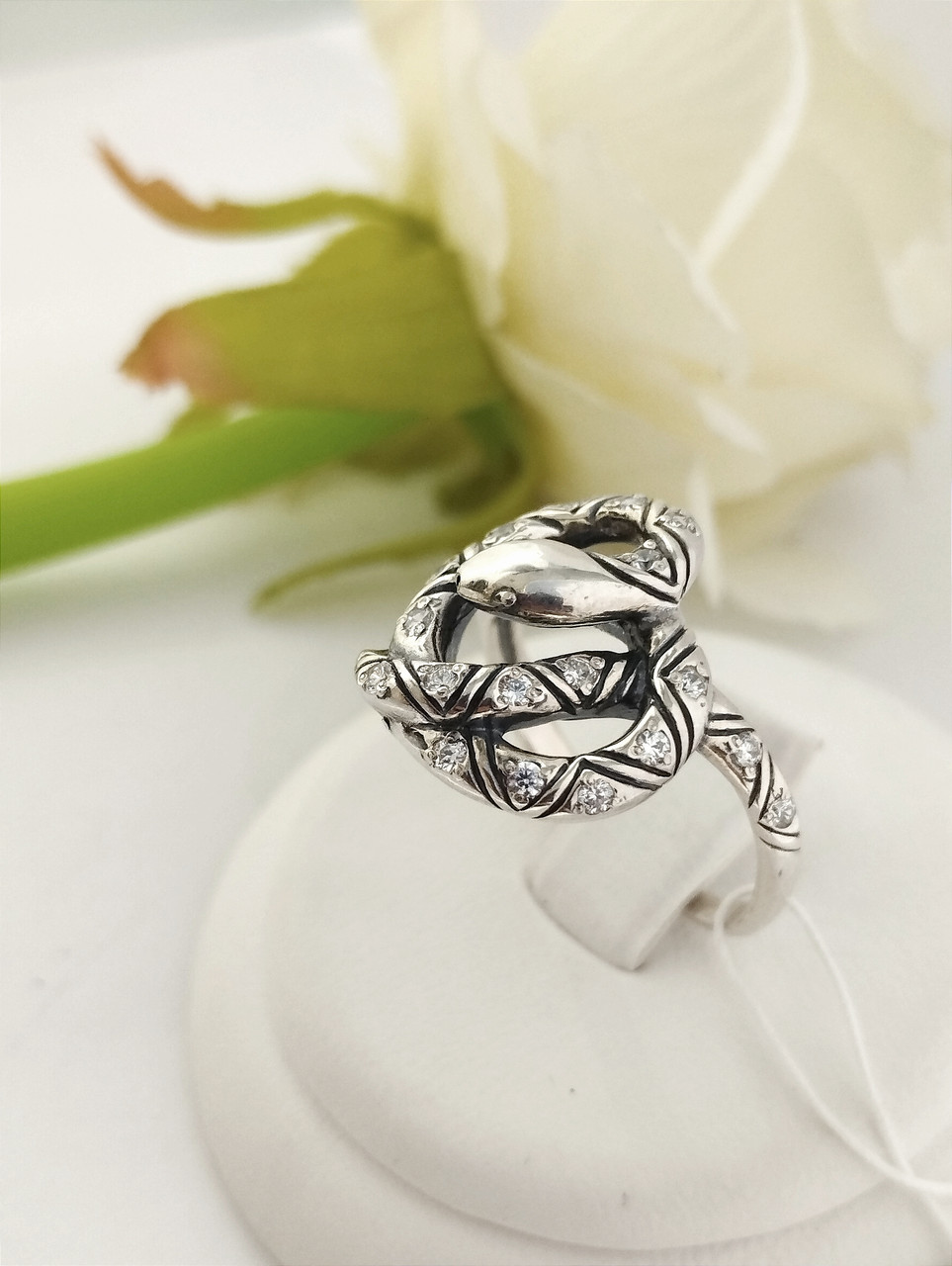 Срібна каблучка змія, серебряное кольцо змея, кольцо змея - Зображення 2