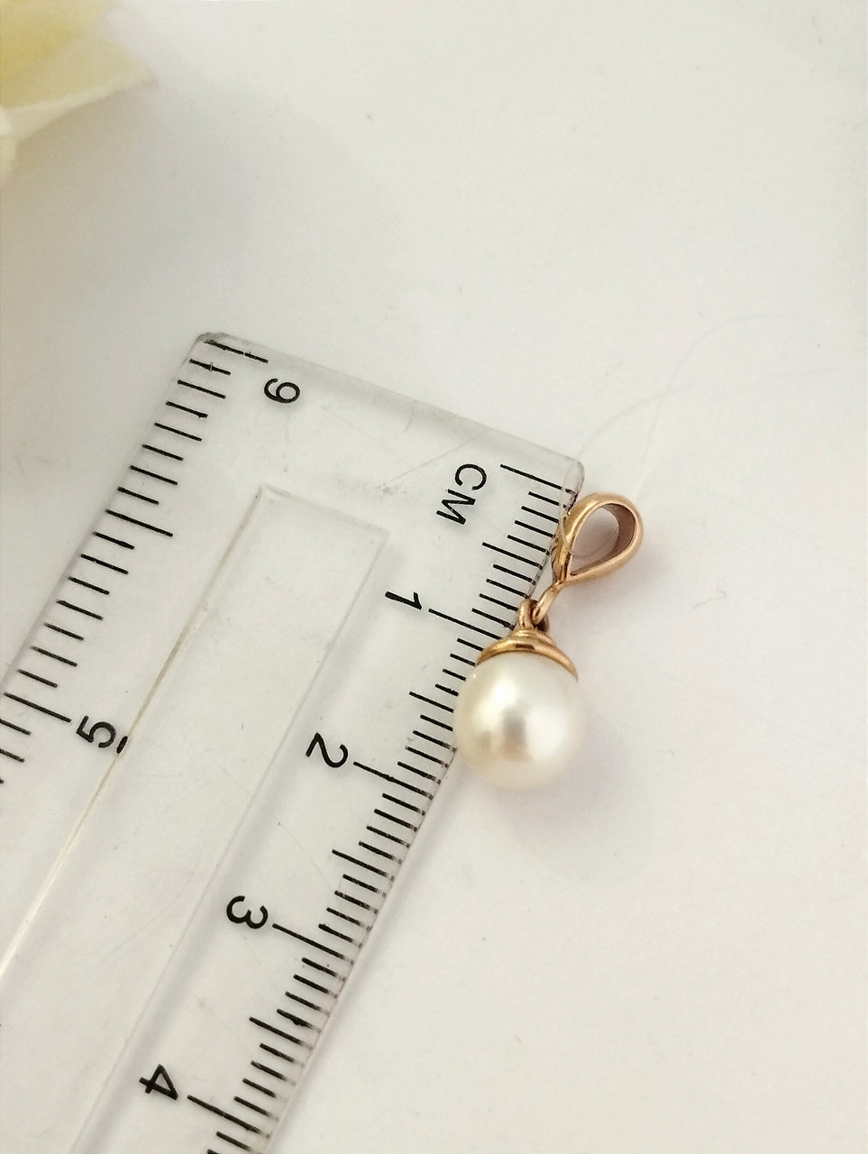 Золотий кулон з перлиною, золотой кулон с жемчугом - Зображення 2