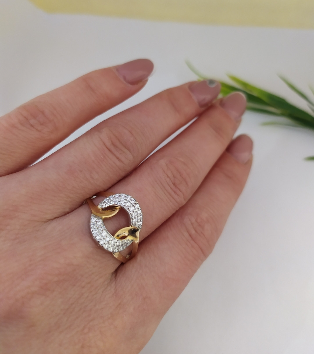 Жіноче золотое кольцо 585 проби. - Зображення 3