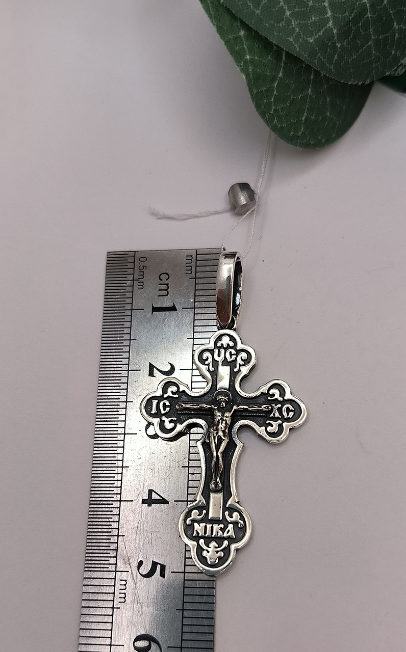 Срібний християнський хрестик 925 проби - Зображення 4