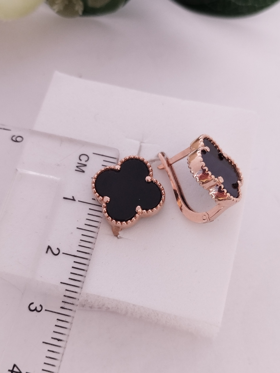 Золоті сережки, золоті сережки з оніксом - Зображення 3