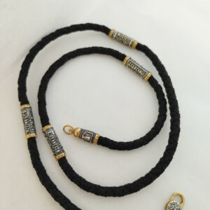 4309475961_sribnij-shnurok-z.jpg Срібний шнурок з позолотою.Шнурок зі вставками срібла.нитка на шию срібло.Шнурок на шию.