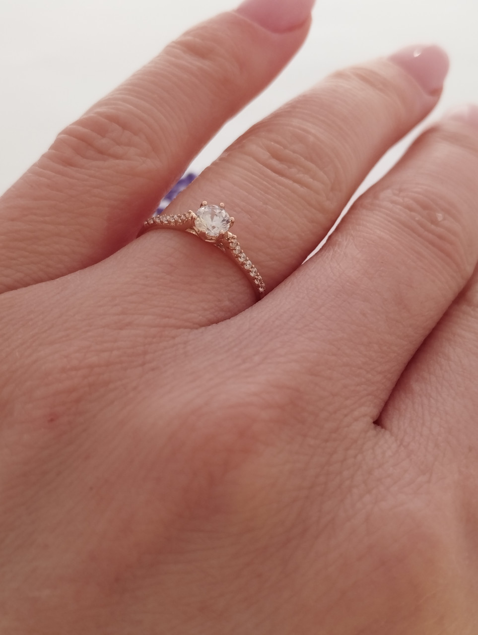 Золота каблучка 585 проби, пометалкове кільце кільце кільце з цирконієм - Зображення 3