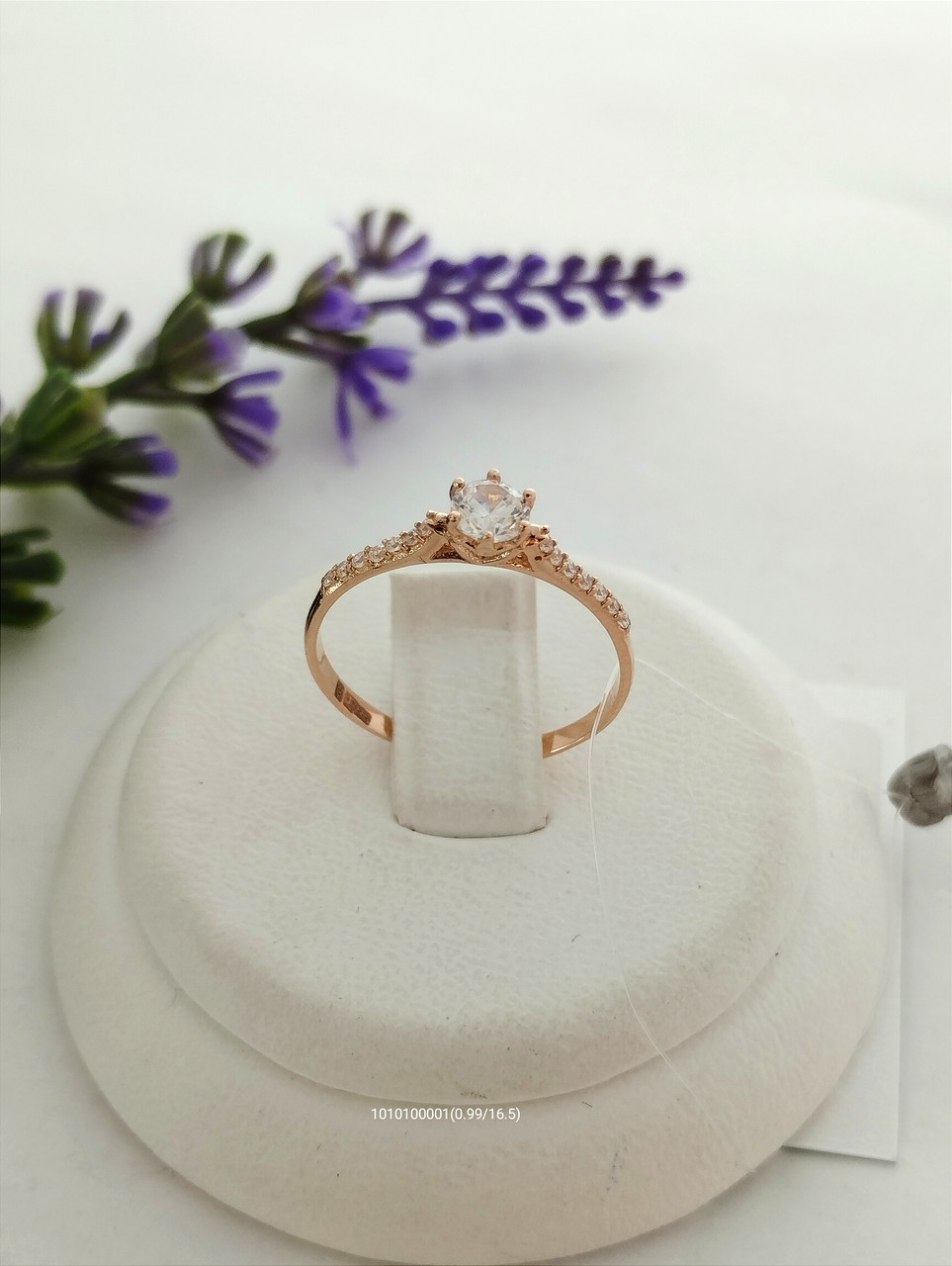 Золота каблучка 585 проби, пометалкове кільце кільце кільце з цирконієм - Зображення 2