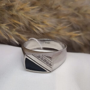Срібний чоловічий перстень 925 проби з вставкою цирконію
