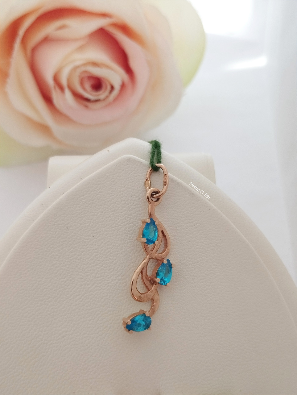 Золотий кулон з цирконієм 💙 золотий кулон з цирконієм - Зображення 2