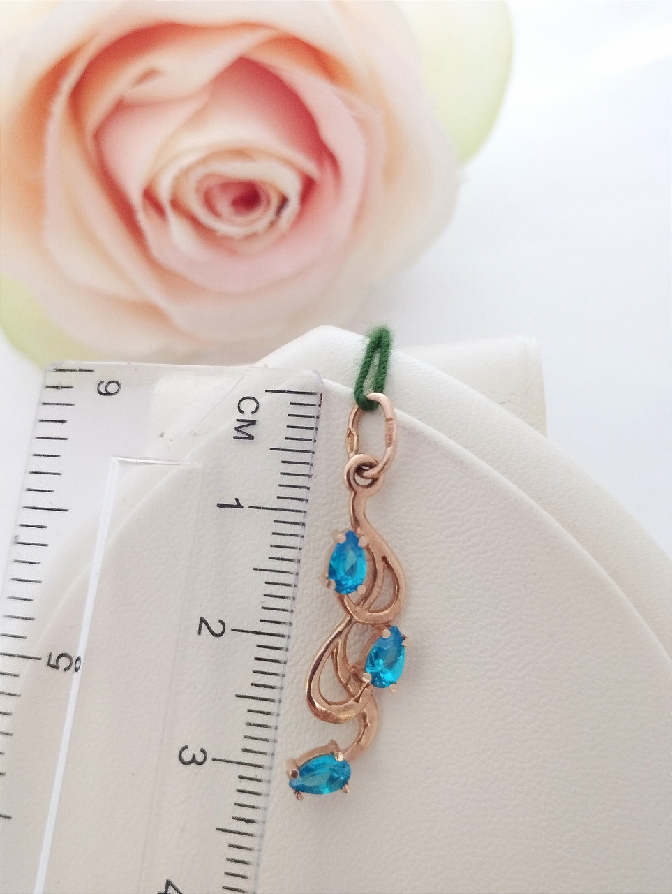 Золотий кулон з цирконієм 💙 золотий кулон з цирконієм