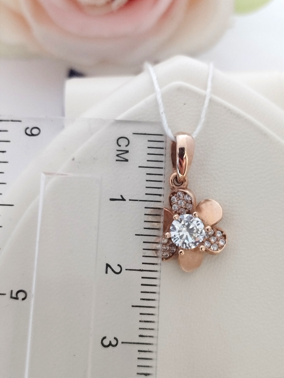 Золотий кулон квітка, золотий кулон 585 проби - Зображення 2