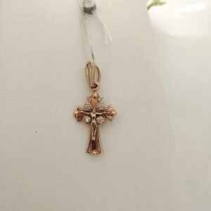 Золотий хрестик з цирконієм