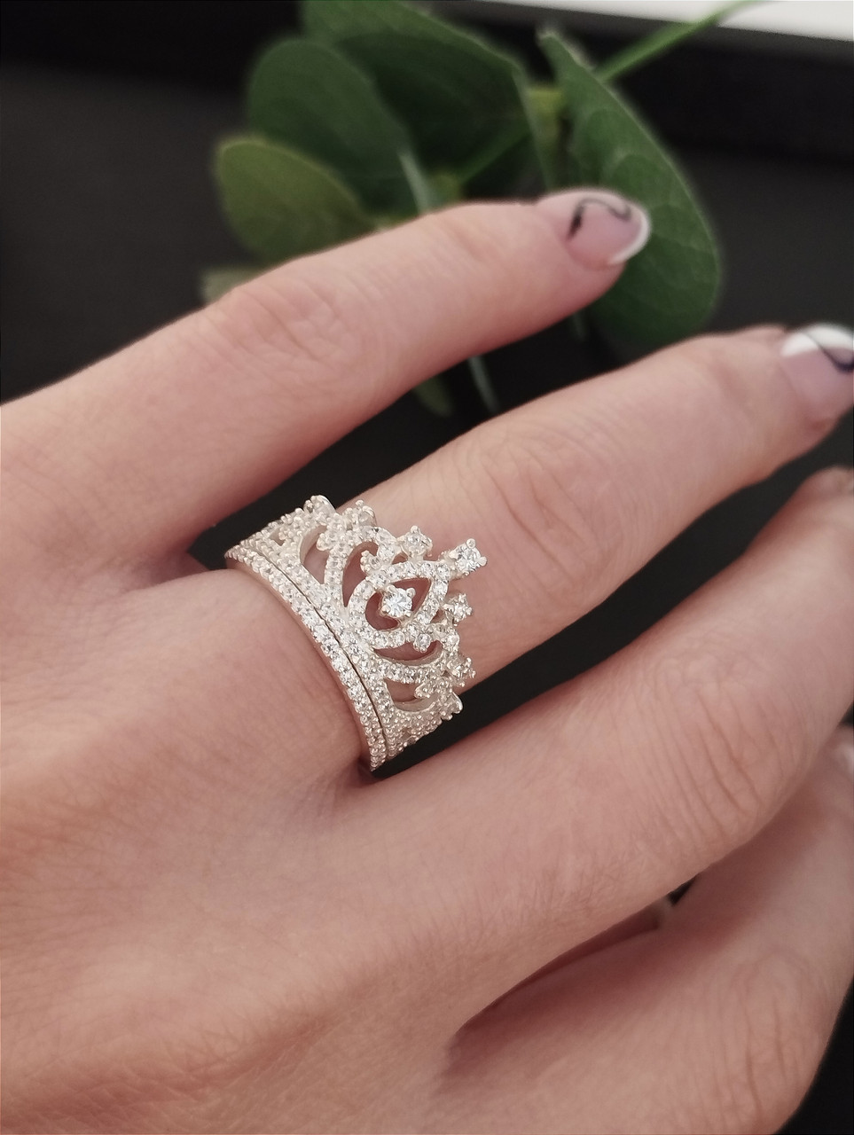 Срібна каблучка корона, каблучка у вигляді корони - Зображення 3