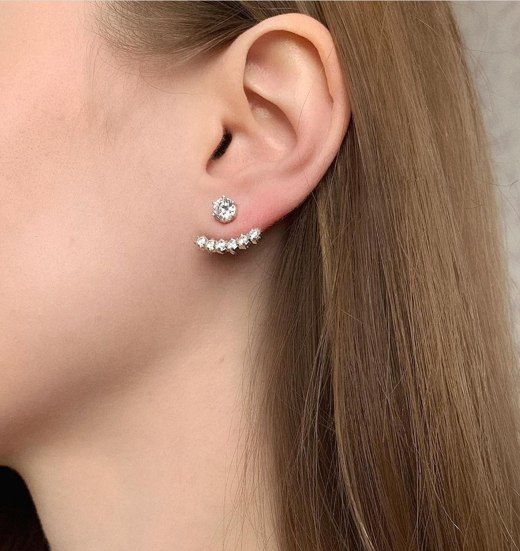 Срібні сережки з цирконієм