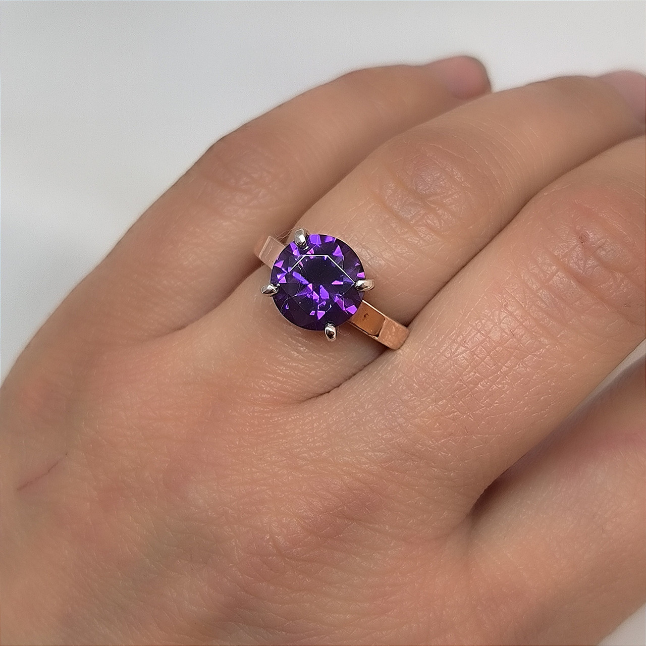 Срібне кільце з золотими пластинами і цирконієм - Зображення 2