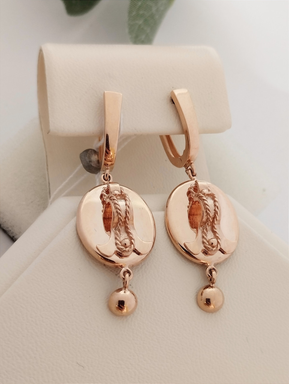 Золоті сережки самоварі золоті сережки самовари золоті сережки висячі - Зображення 2