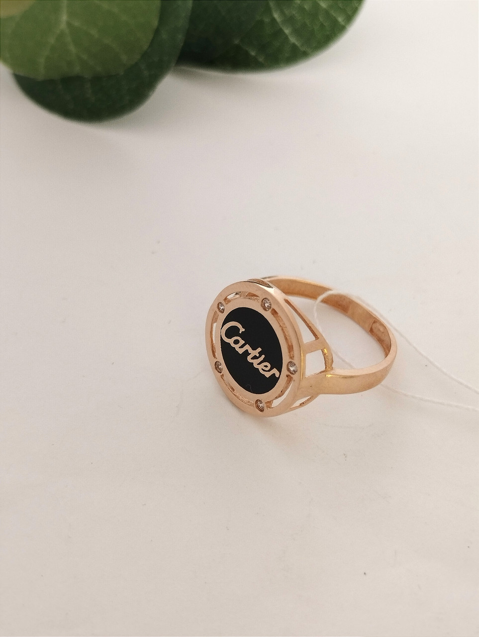 Золота каблучка з емаллю та Цирконієм - Зображення 3