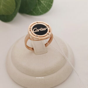 Золота каблучка з емаллю та Цирконієм