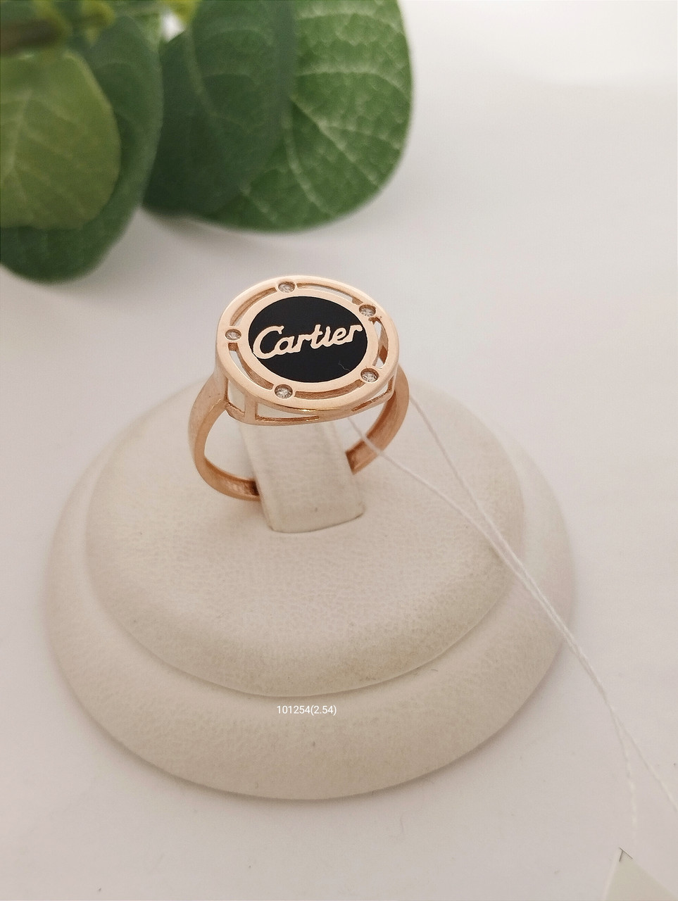 Золота каблучка з емаллю та Цирконієм