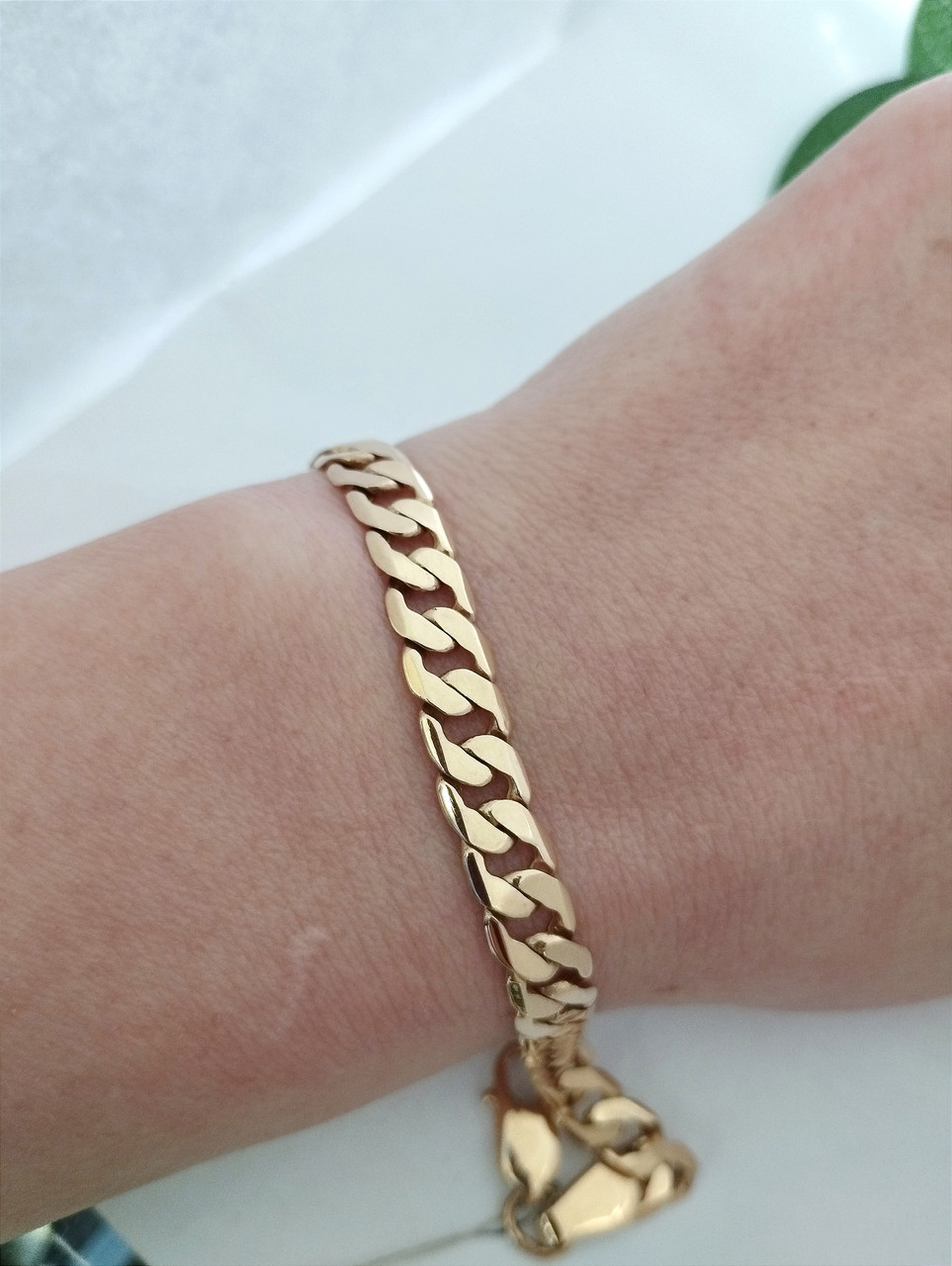 Золотий браслет панцир, чоловічий золотий браслет - Зображення 3