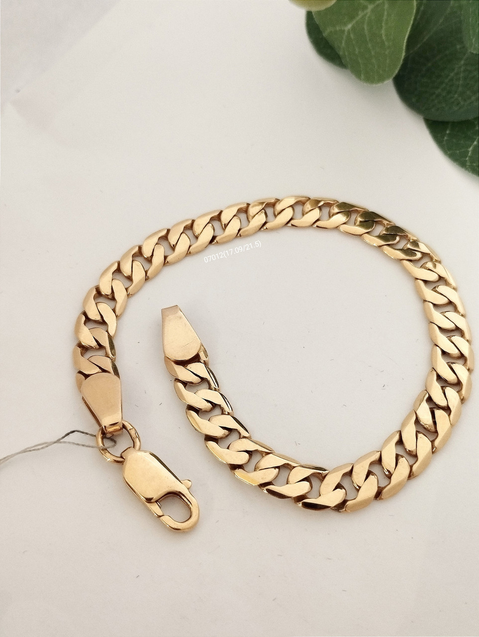 Золотий браслет панцир, чоловічий золотий браслет