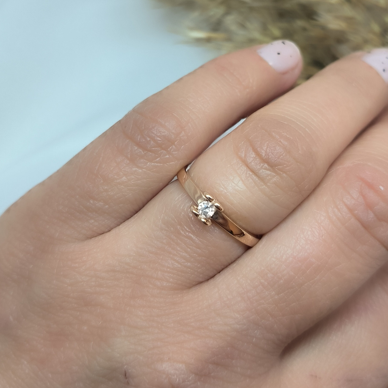 Золота каблучка 585 проби, Золоте кільце помолочне - Зображення 3