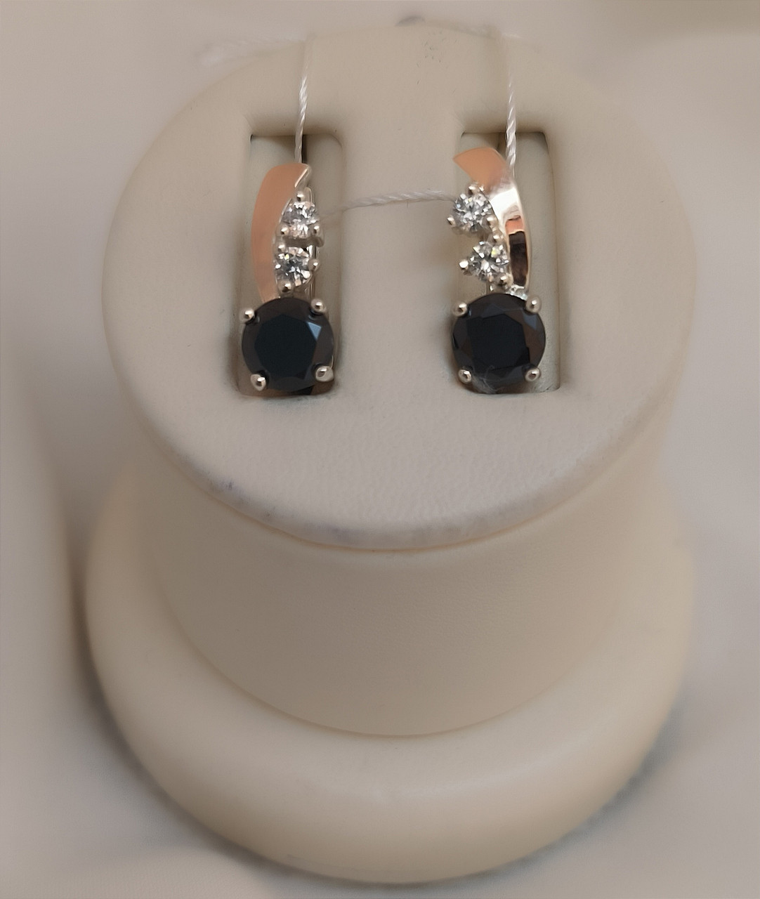 Срібні сережки 925 проби із вставками золота.