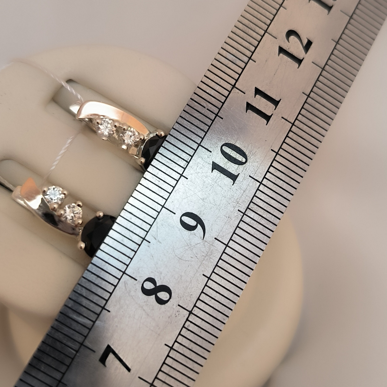 Срібні сережки 925 проби із вставками золота. - Зображення 4