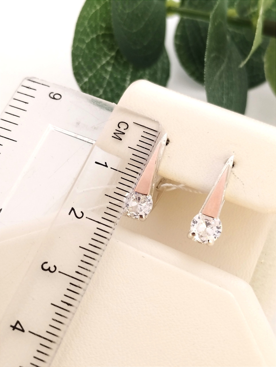 Срібні сережки з золотими вставками - Зображення 2