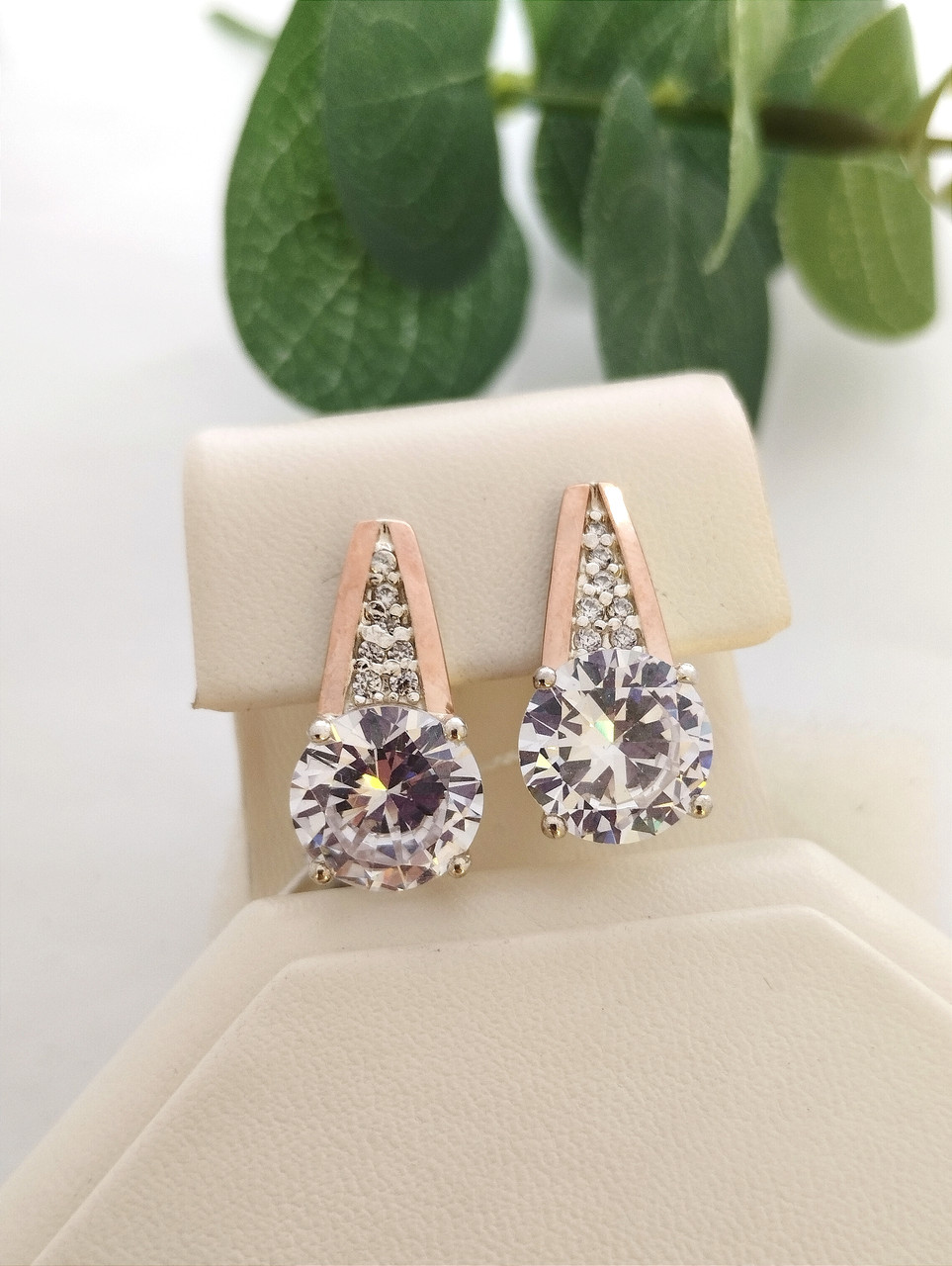 Срібні сережки зі вставками золота арт.с086б