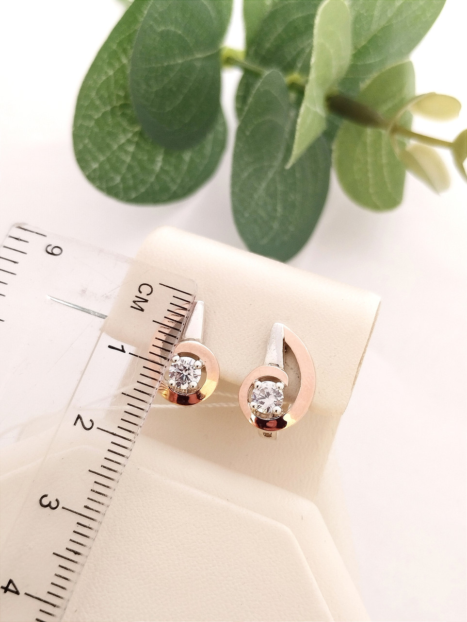 Срібні сережки з золотими пластинами - Зображення 2