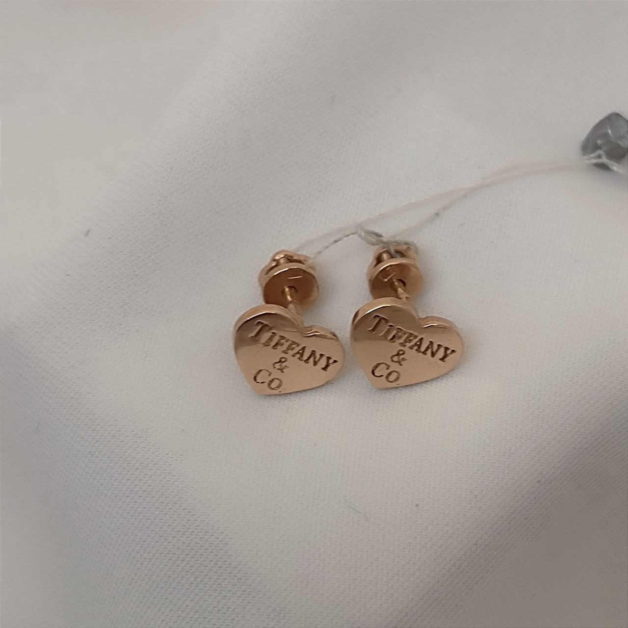 Золоті сережки сердечка Тіфані, золоті сережки пуссети золоті сережки гвоздики недорого - Зображення 2