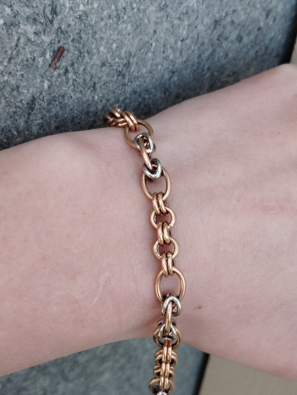 Золотий браслет з червоного та білого золота - Зображення 2