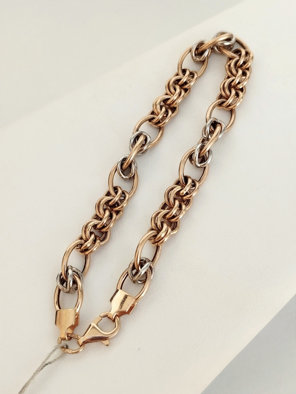 Золотий браслет з червоного та білого золота