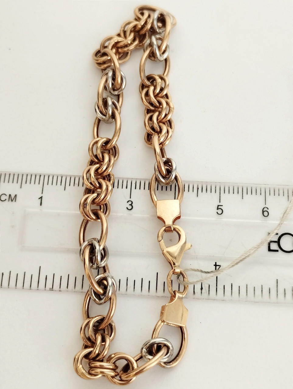 Золотий браслет з червоного та білого золота - Зображення 3