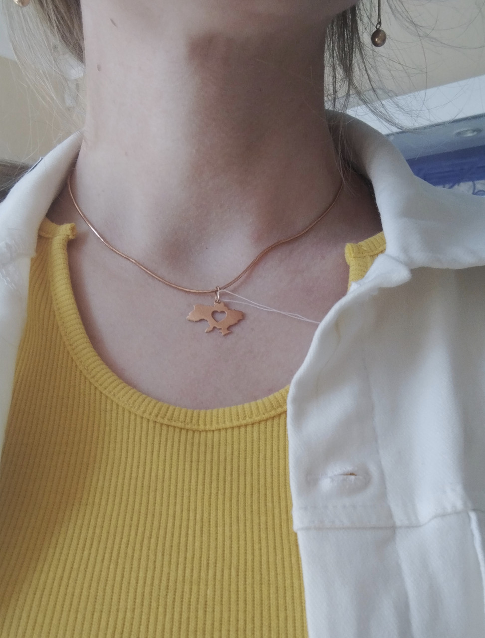 Золотий кулон карта України патріотичний кулон патріотичні прикраси - Зображення 3