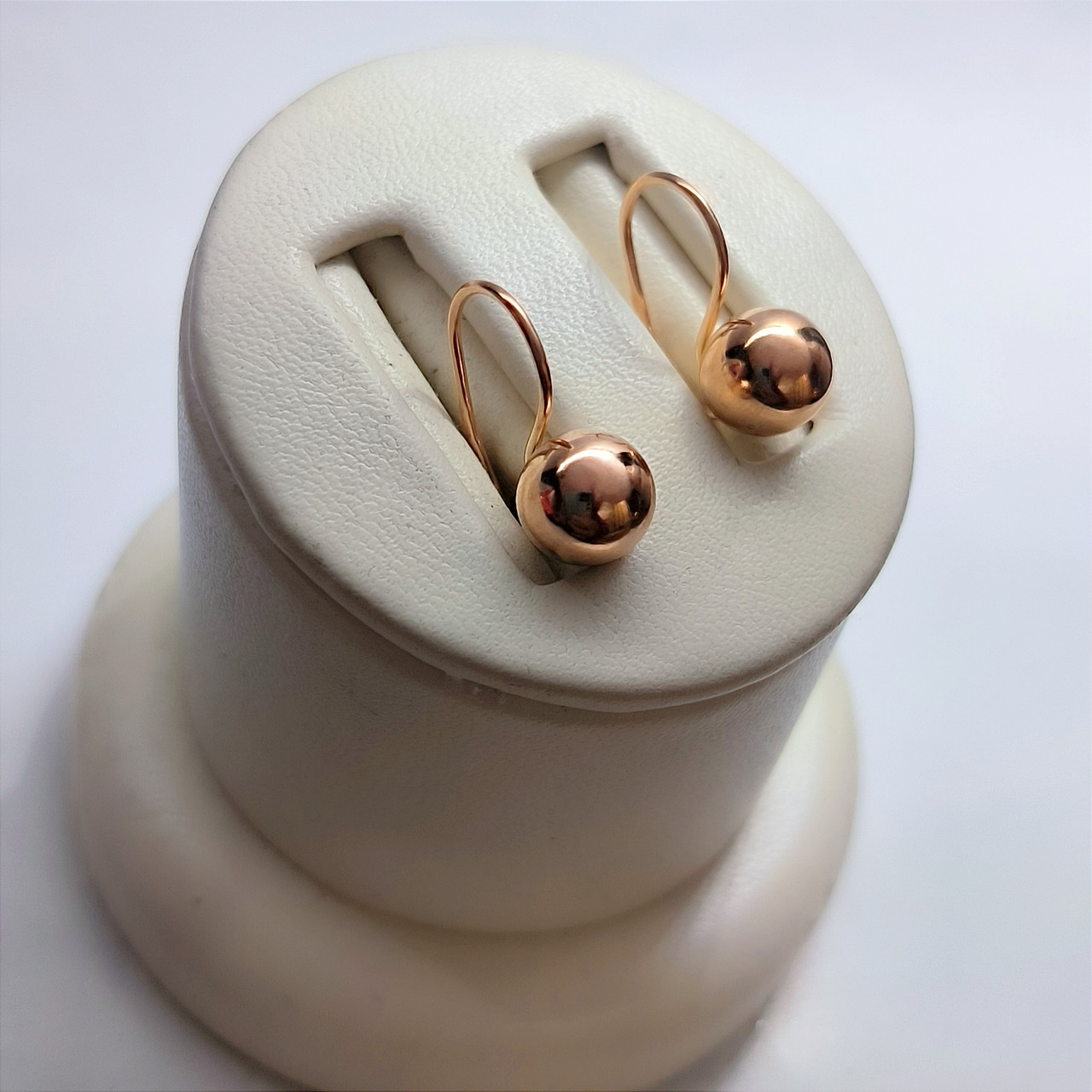 Золоті сережки в червоному золоті 585 проби - Зображення 2