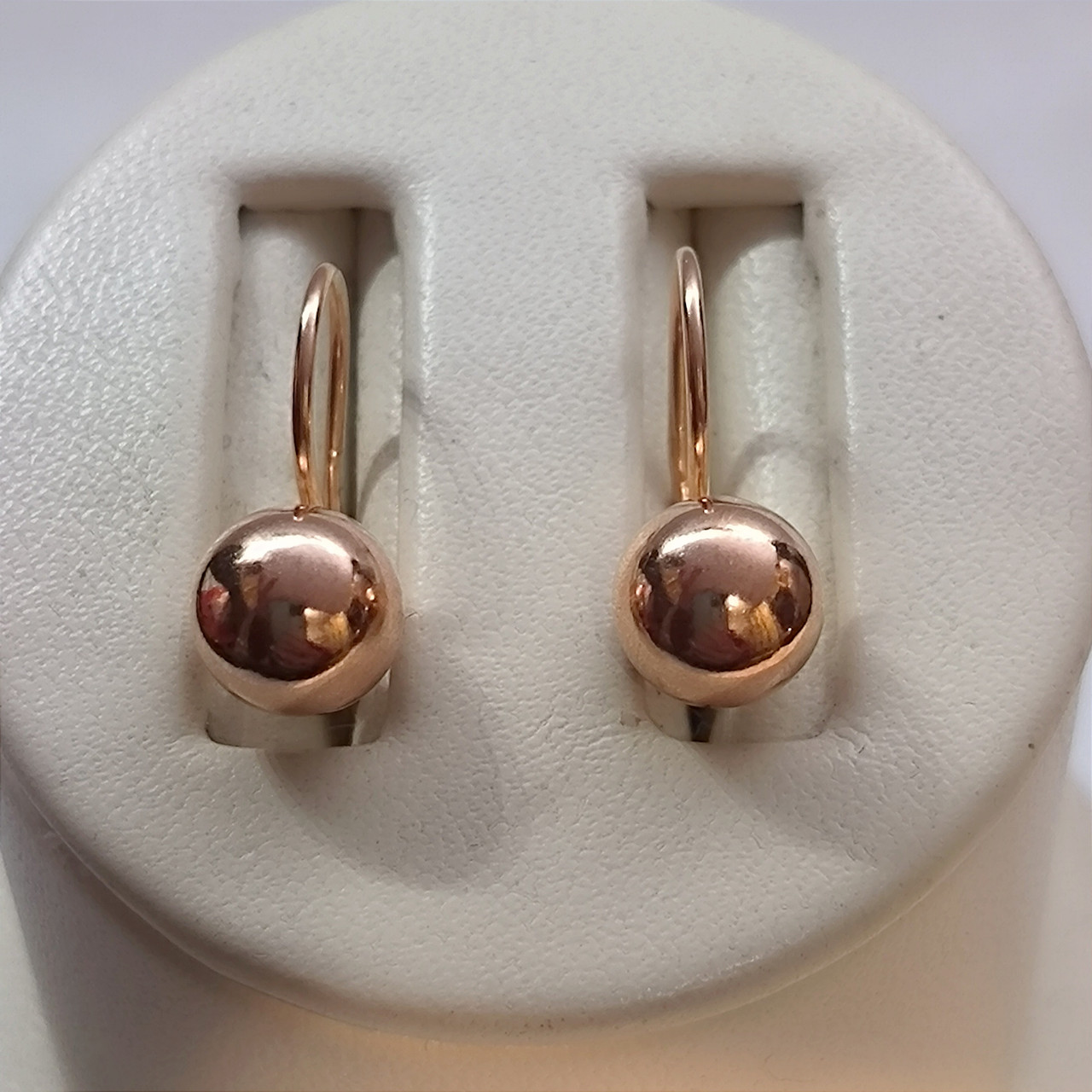 Золоті сережки в червоному золоті 585 проби - Зображення 3