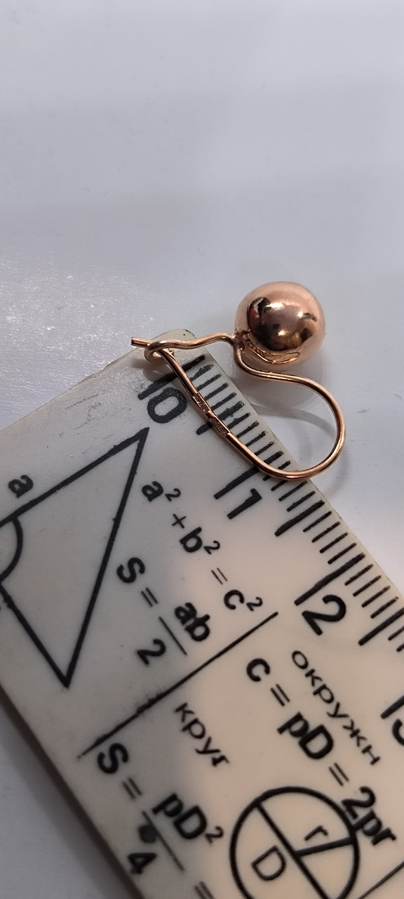 Золоті сережки в червоному золоті 585 проби - Зображення 4