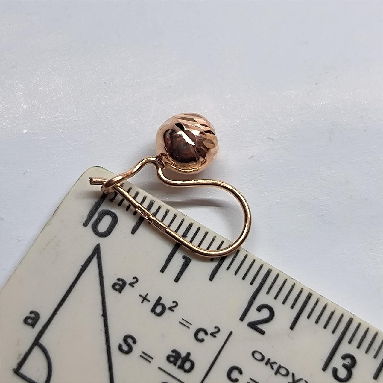 Золоті сережки з червоного золота 585 проби - Зображення 6