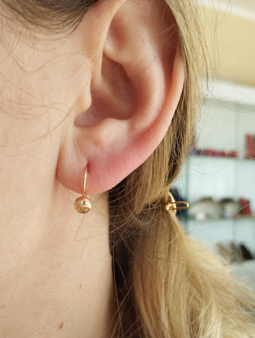 Золоті сережки з червоного золота - Зображення 2