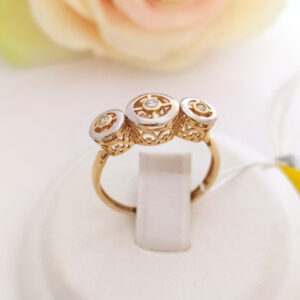 Золота каблучка з цирконієм