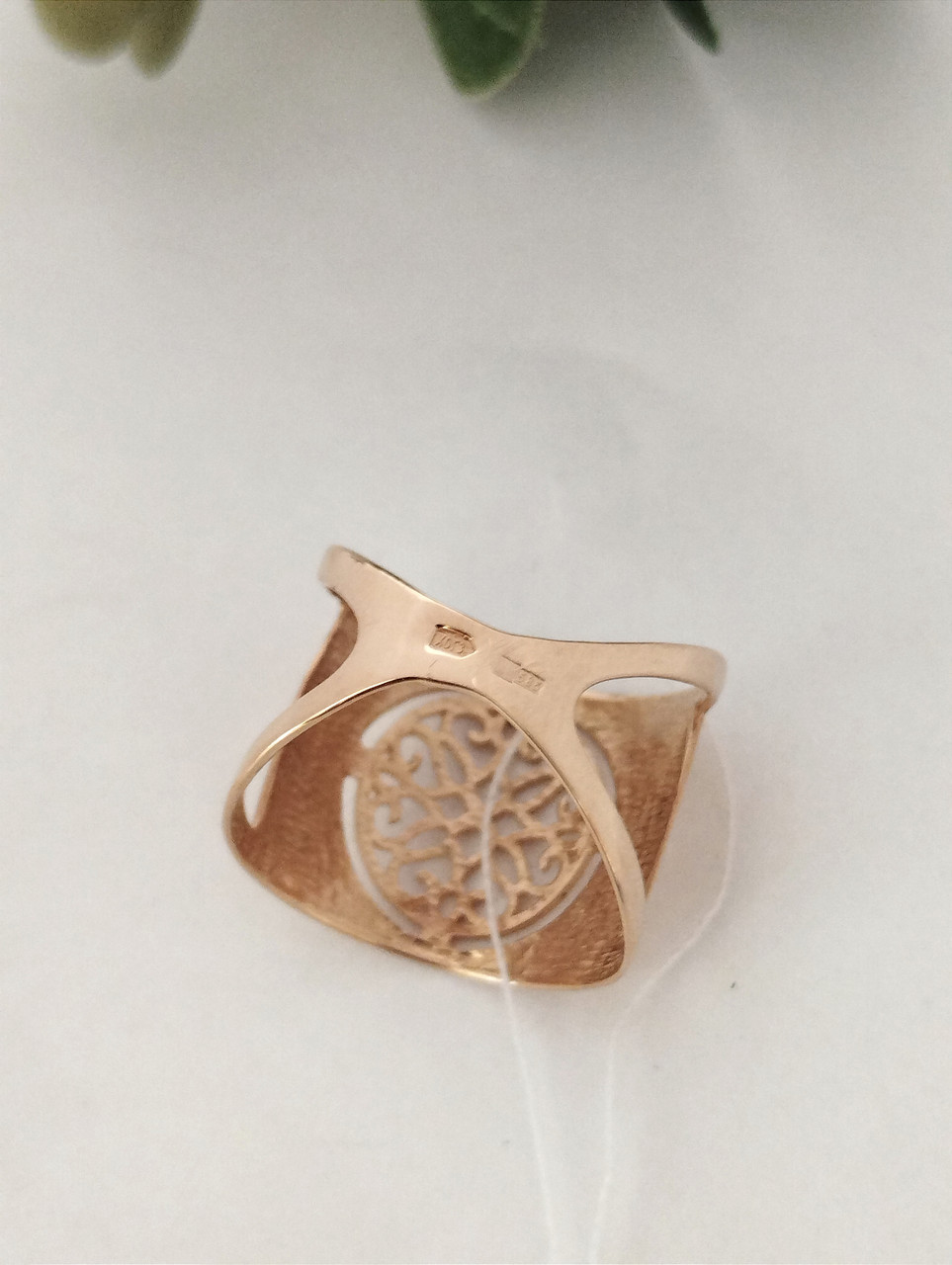 Золота каблучка без каміння, золота каблучка широка - Зображення 6