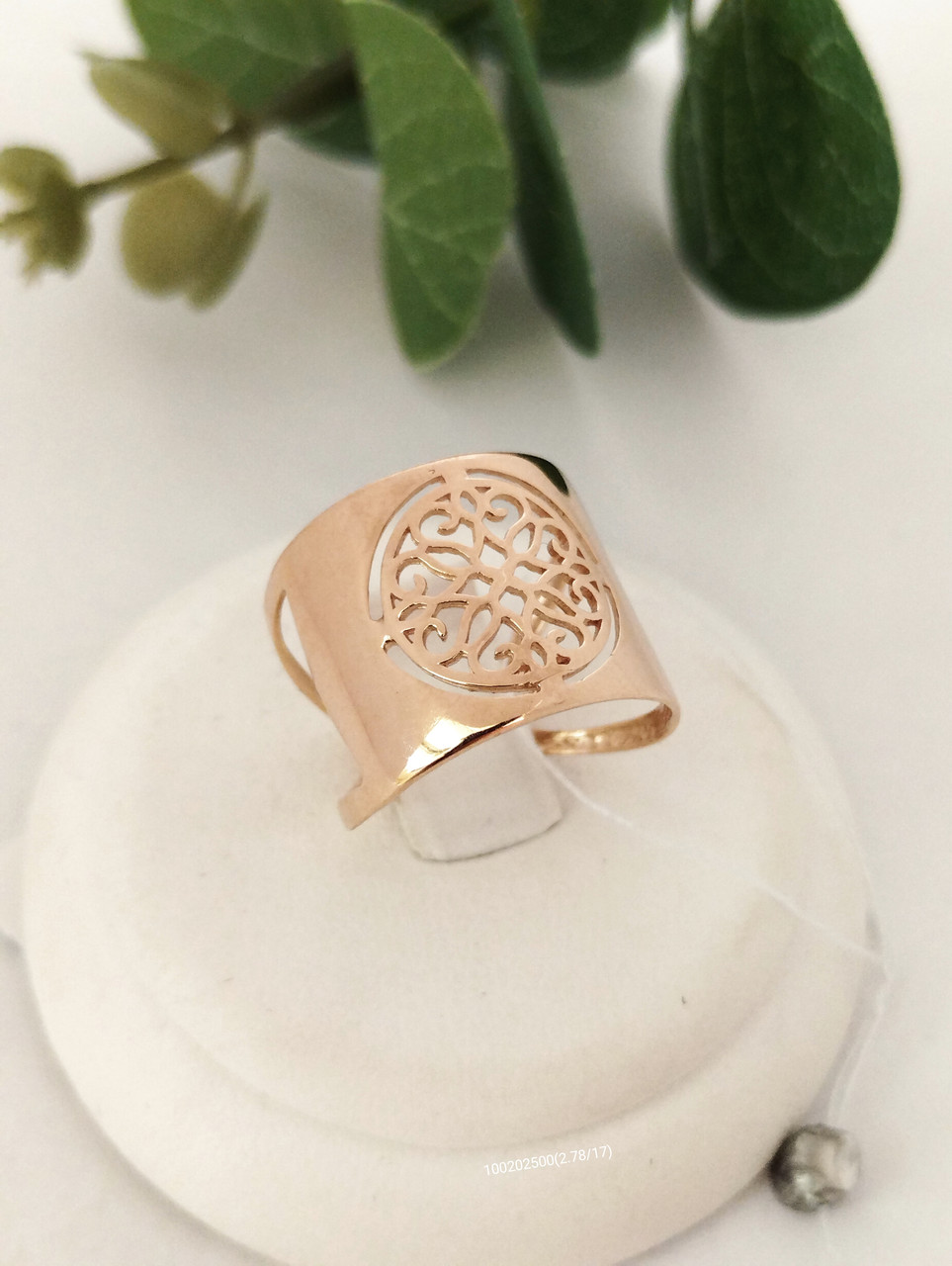 Золота каблучка без каміння, золота каблучка широка - Зображення 3