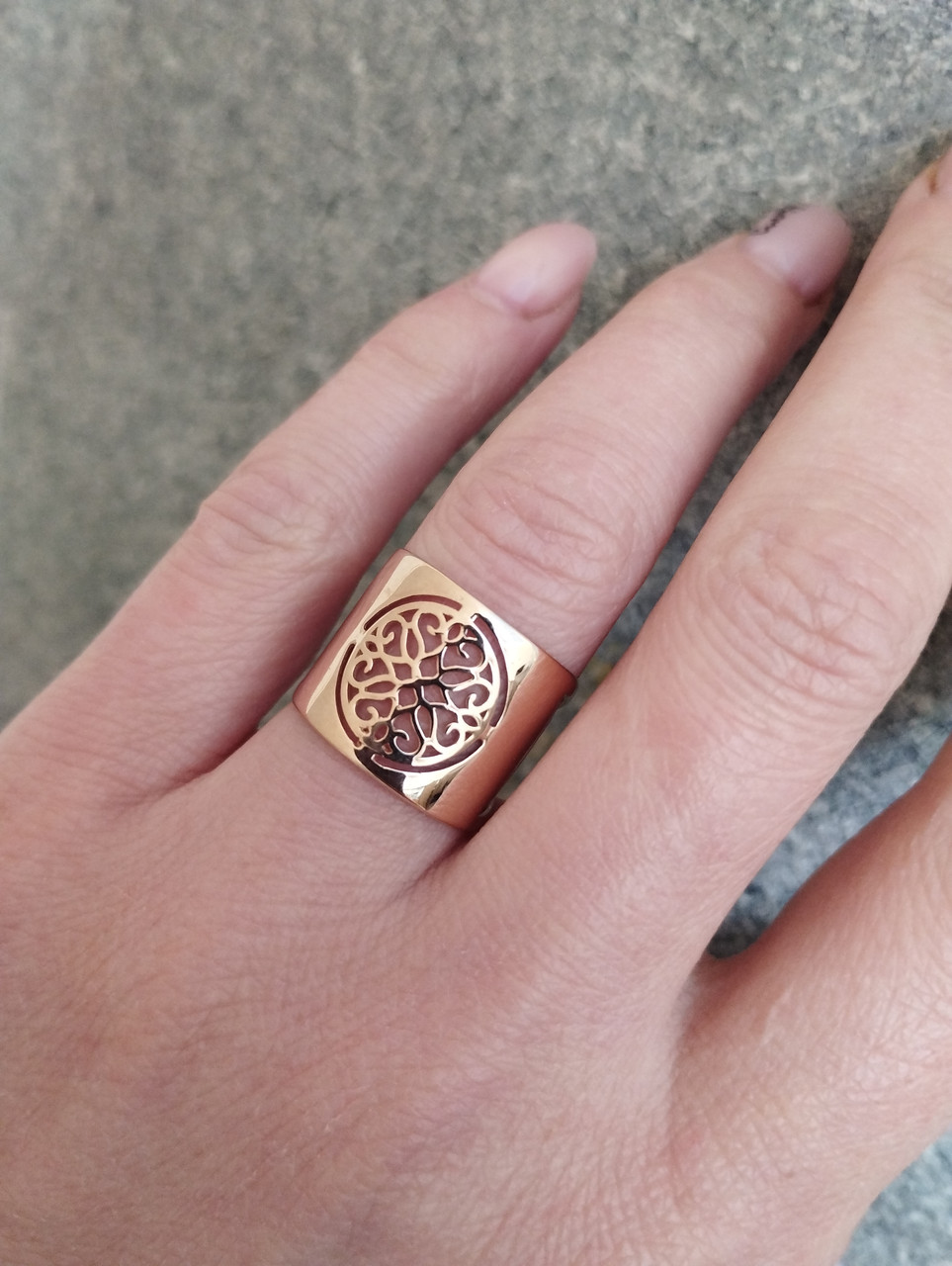 Золота каблучка без каміння, золота каблучка широка - Зображення 5