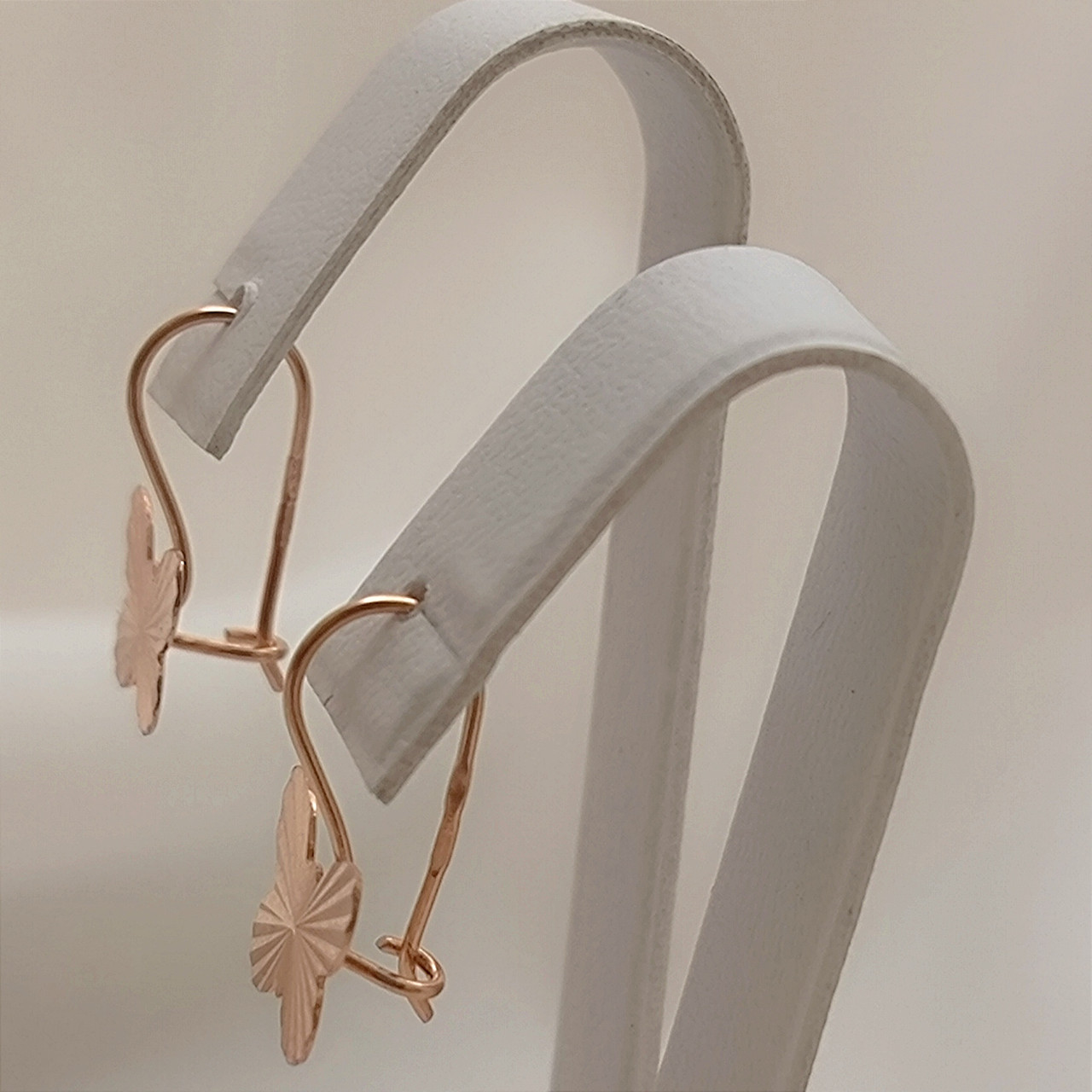 Золоті сережки в червоному золоті 585 проби - Зображення 2