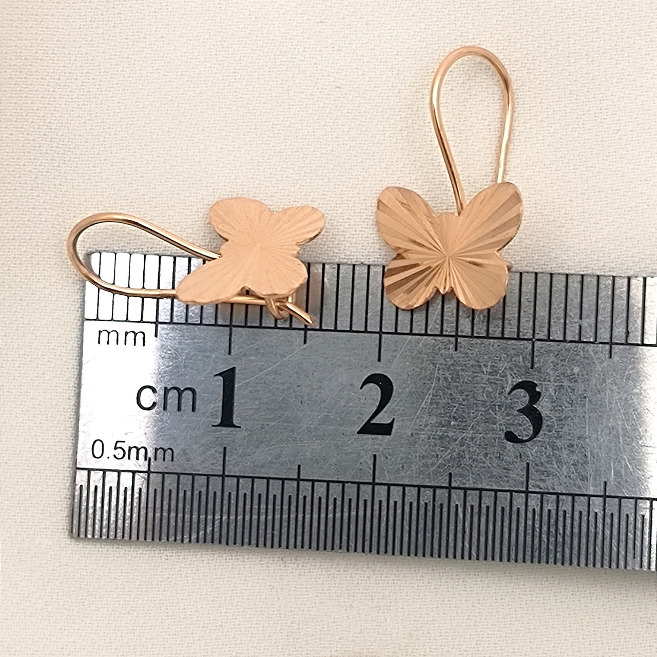 Золоті сережки в червоному золоті 585 проби - Зображення 3