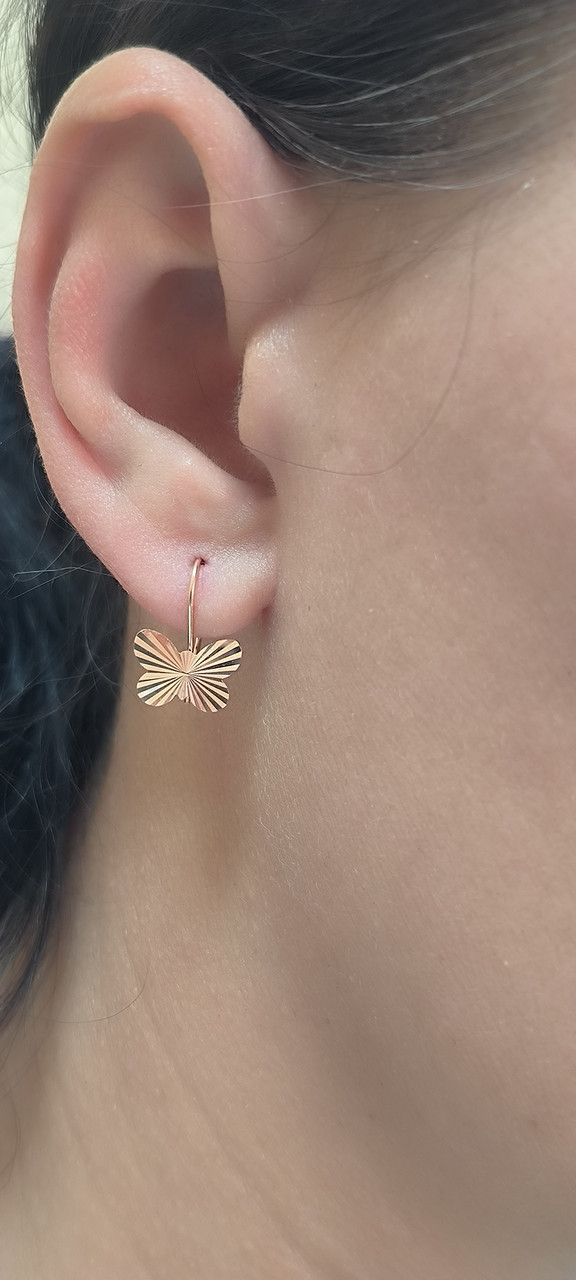 Золоті сережки в червоному золоті 585 проби - Зображення 4