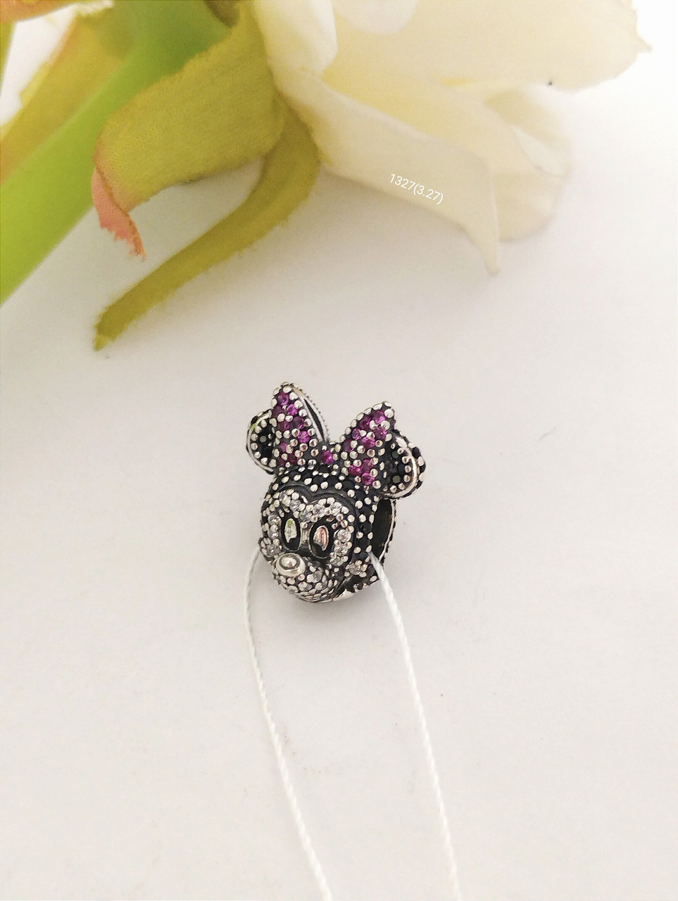 Срібний кулон шарм міні з цирконієм