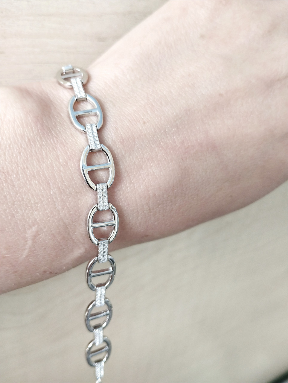 Срібний браслет з цирконієм - Зображення 4