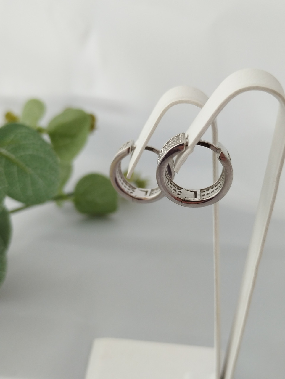 Срібні сережки з цирконієм - Зображення 2