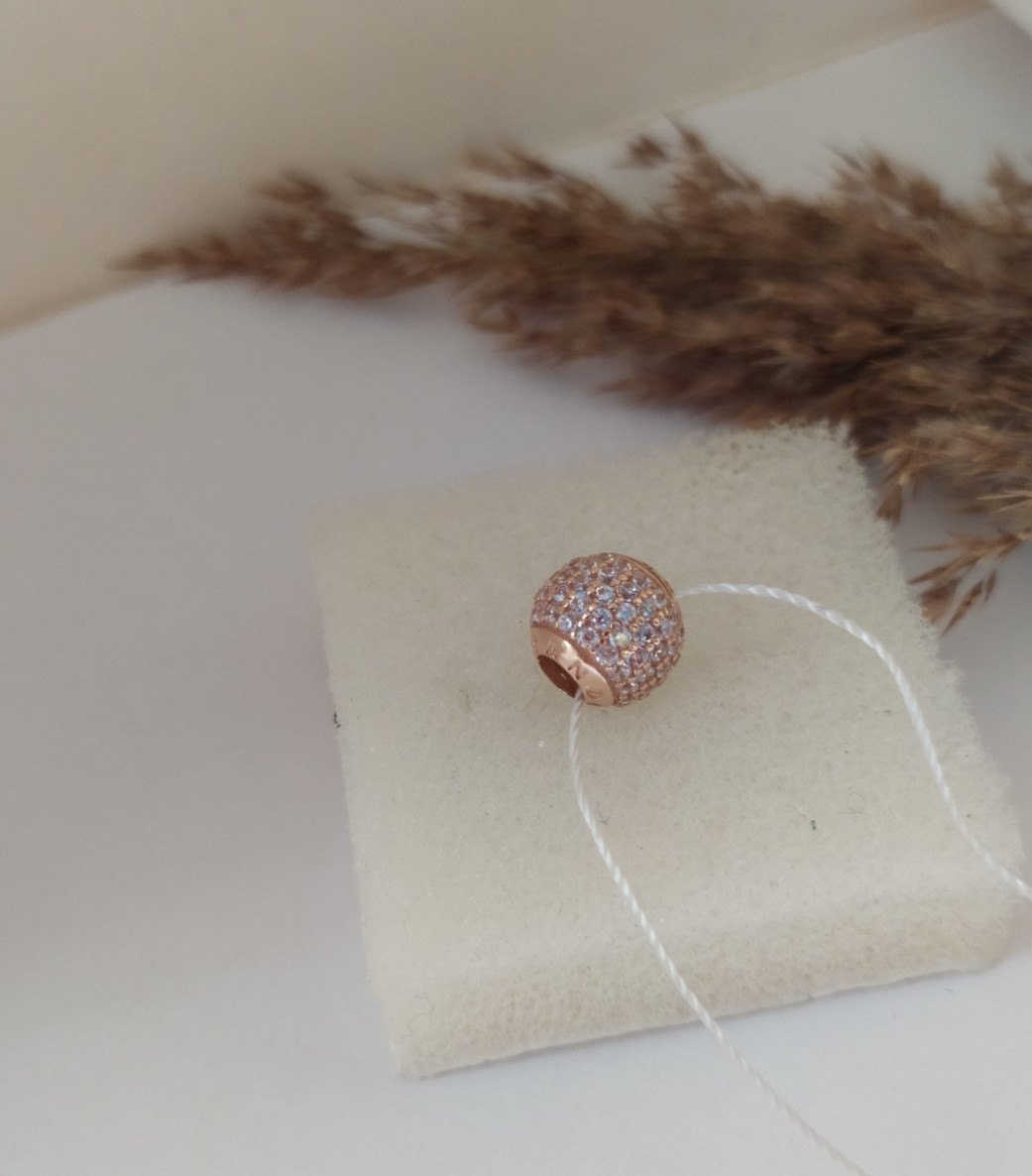 Золотий кулон шарм з цирконієм